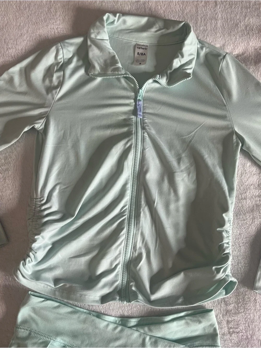 Carter’s Girls Mint Green Athletic Zip Jacket and Skort Set Sz 8 - Picture 3 of 9